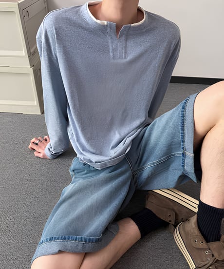 ホワイトライン メランジキーネックロンT / 3color