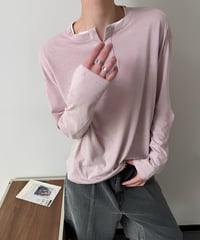 ホワイトライン メランジキーネックロンT / 3color