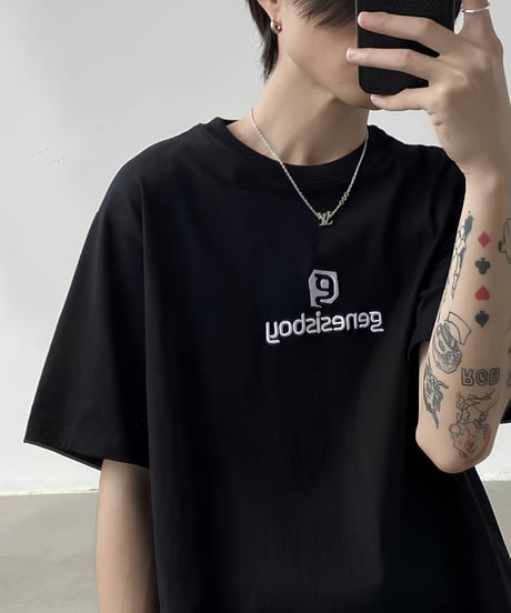 ミニロゴ刺繍 ルーズシルエット Tシャツ / 3color