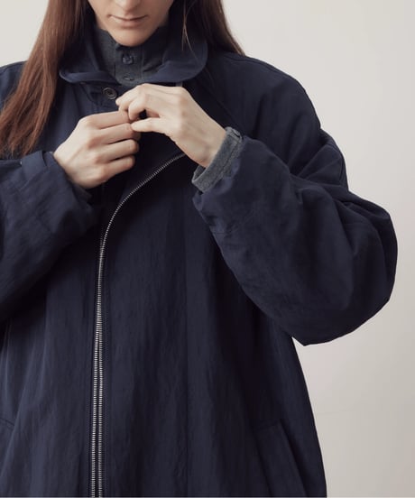 スタンドカラー 2WAY ジップロングトレンチコート / 2color