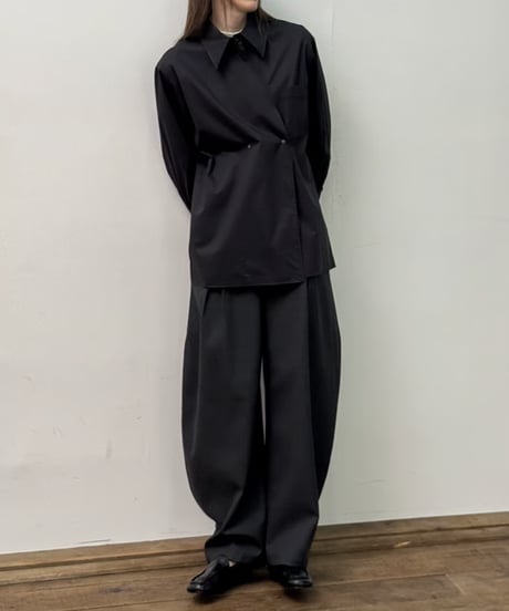 フロントクロス アシメデザイン L/Sシャツ