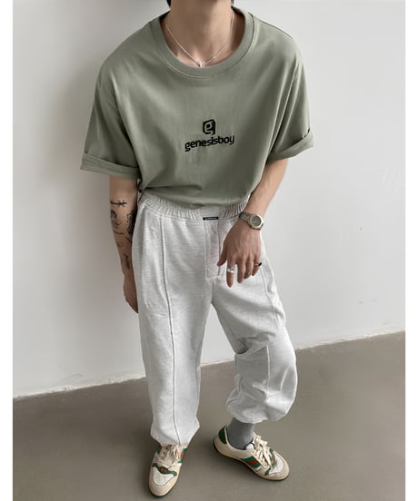 ミニロゴ刺繍 ルーズシルエット Tシャツ / 3color