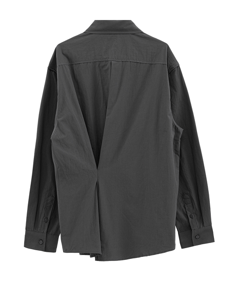 バックタック オーバーサイズ L/Sシャツ / 2color