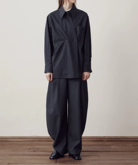 フロントクロス アシメデザイン L/Sシャツ