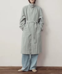 スタンドカラー 2WAY ジップロングトレンチコート / 2color