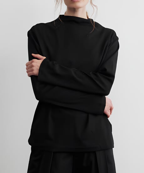 ハイネックモックネック長袖カットソー / 3color