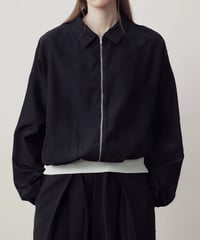 ジップアップ ドロップショルダー ブルゾンジャケット / 2color