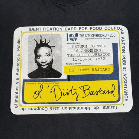 WU-TANG CLUN "OL' DIRTY BASTARD" LS  SCREENSTARS X-LARGE 2774