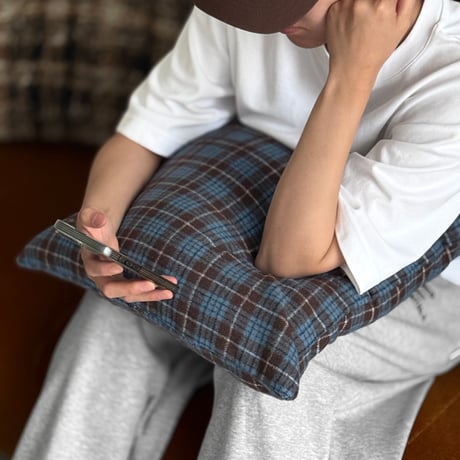 cu-03152　Checked Texture Cushion Cover 45cm×45cm