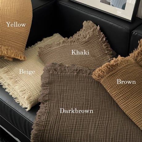 blanket-03049　Fringe Double Gauze Blanket 200×150