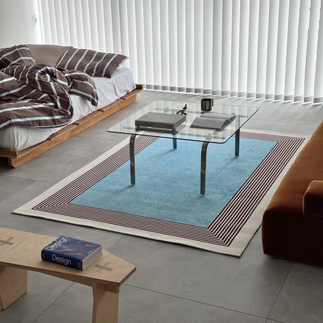 rug-03119　Bicolor Line Frame Rug 140×200cm