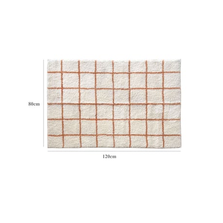 rug-03080　Orange Graph Check Rug 80×120