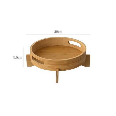tray-03108　Stand Bamboo Round Tray