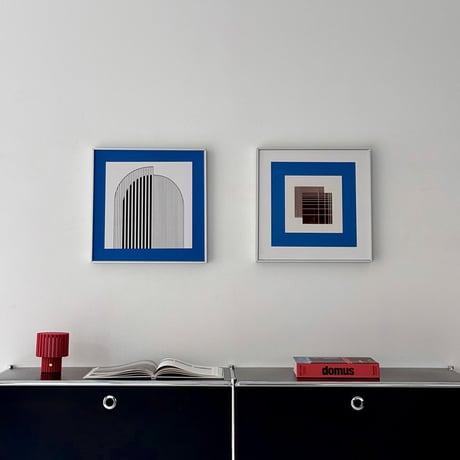 poster-03168　Blue Geometry Collection Art Panel 40×40cm