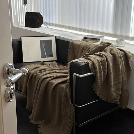 blanket-03049　Fringe Double Gauze Blanket 200×150