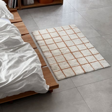 rug-03080　Orange Graph Check Rug 80×120