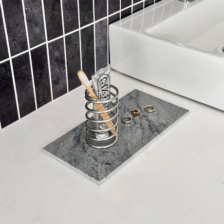 plate-03120　Gray Natural Stone Display Plate 15×30cm