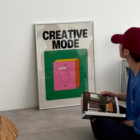 poster-03192　CREATIVE MODE Silver Frame Art Poster 70×50