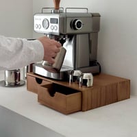 box-03073　Natural Wood Coffee Machine Stand with Drawer Storage Rack