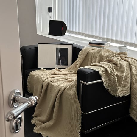 blanket-03049　Fringe Double Gauze Blanket 200×150