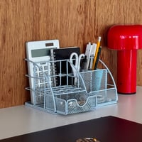 stationery-03059　Light Blue Steel Desk Organizer