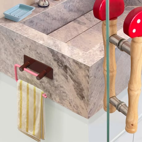wall-03122　Brown×Pink Iron Toilet Paper Holder