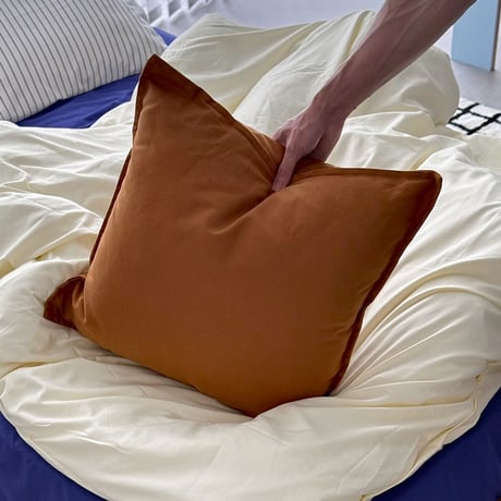 cu-03147　Cotton Canvas Plain Color Cushion Cover 45×45cm / 50×50cm
