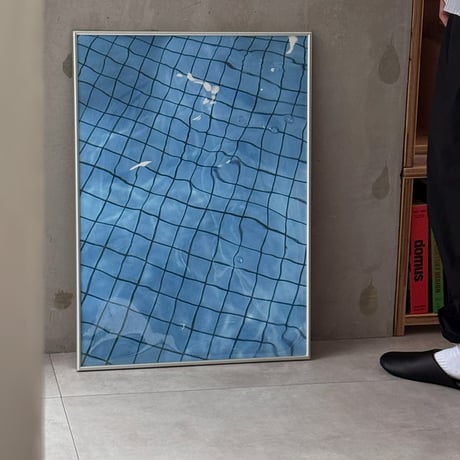 poster-03162　Blue Water Surface Poster with a silver frame 70×50cm