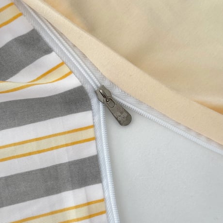 beddingsets-03169　gray×yellow×white Multi-stripe Bedding Sets