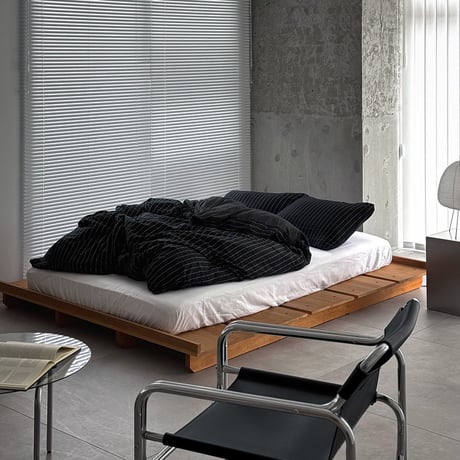 beddingsets-03200　Black Pinstripe Duvet Cover Set