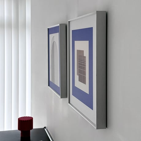 poster-03168　Blue Geometry Collection Art Panel 40×40cm