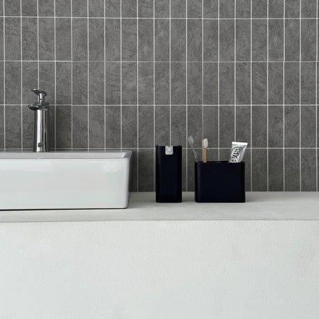 toiletries-03008　Minimal Square Bathroom Storage Items (Set of 2)