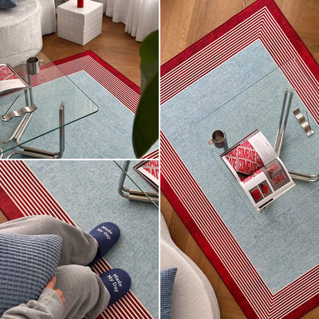 rug-03119　Bicolor Line Frame Rug 140×200cm