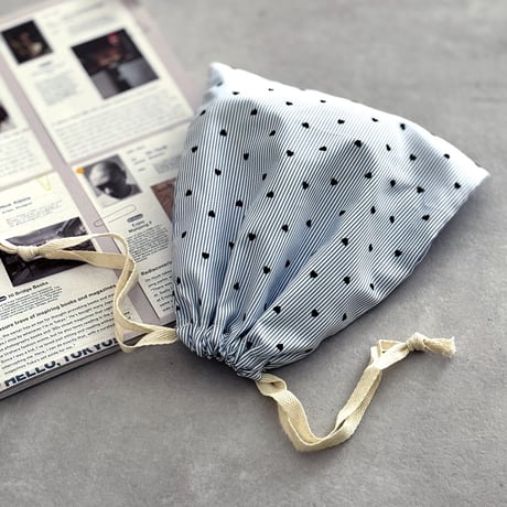 pouch-03009　Heart Dot Pattern Drawstring Pouch Set of 2 S/L