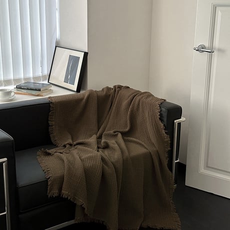 blanket-03049　Fringe Double Gauze Blanket 200×150