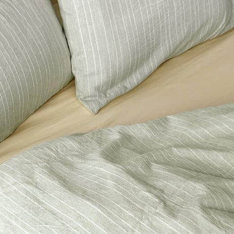 beddingsets-03179　Green Stripe×Yellow Stripe Duvet Cover Set