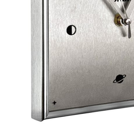 clock-03136　Silver Wall Clock with Wide-Angle Mirror