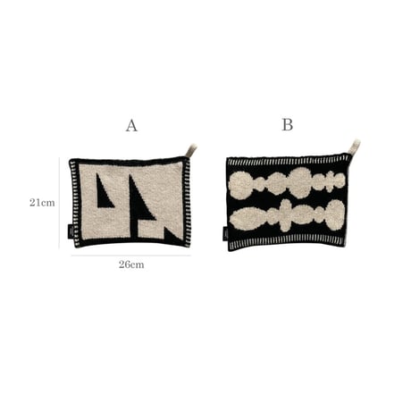 tissuebox-03095　Geometric Pattern Black×White Knit Tissue Case