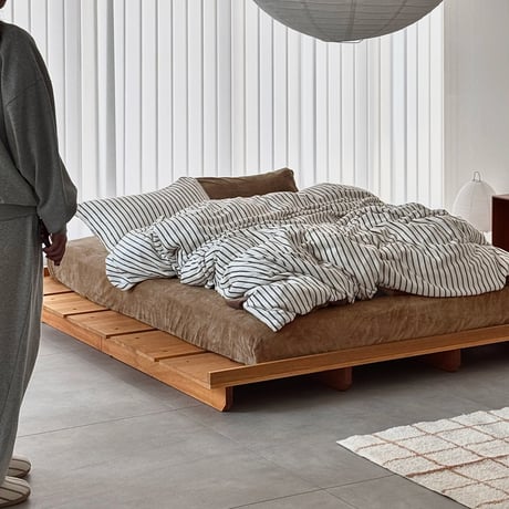 beddingsets-03213　Warm Thick Fiber Brushed Stripe Bedding Set (White/Brown)