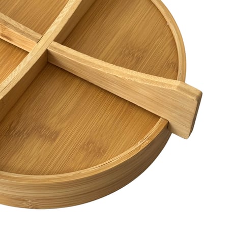 tray-03108　Stand Bamboo Round Tray