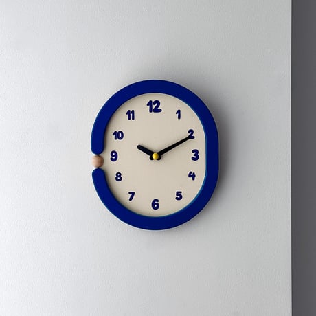 clock-03124　Frame Loop Blue Wall Clock Silent
