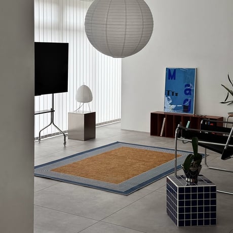 rug-03119　Bicolor Line Frame Rug 140×200cm