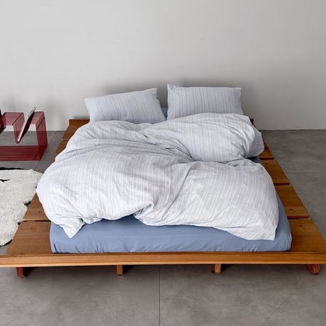 beddingsets-03175　Blue Stripe×Light Blue Stripe Duvet Cover Set