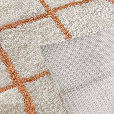 rug-03080　Orange Graph Check Rug 80×120