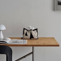 tissuebox-03095　Geometric Pattern Black×White Knit Tissue Case