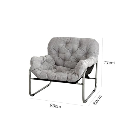chair-03119　Textured Fabric Silver Frame Padded Lounge Chair