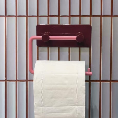 wall-03122　Brown×Pink Iron Toilet Paper Holder