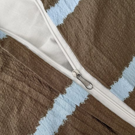 beddingsets-03205　Brown×Light Blue Wide Stripe Duvet Cover Set
