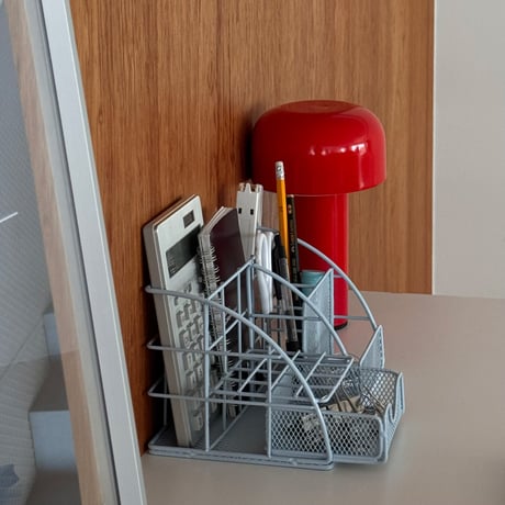 stationery-03059　Light Blue Steel Desk Organizer