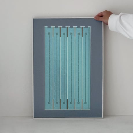 poster-03199　Swimming Pool White Frame Art Poster 50×35cm
